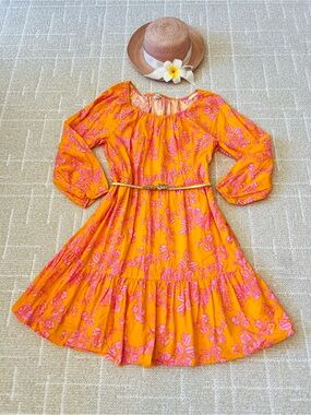 $98 J. Crew Cotton Dress with Pink Floral Design and Pockets!